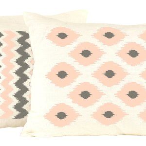 Designer Sunbrella Ikat Lumbar Pillows